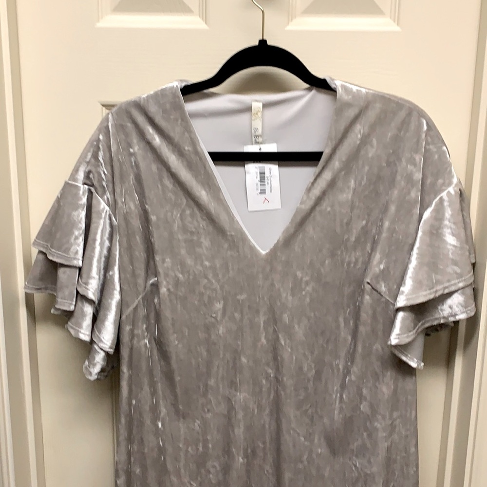 Short, fun crushed velvet dress!